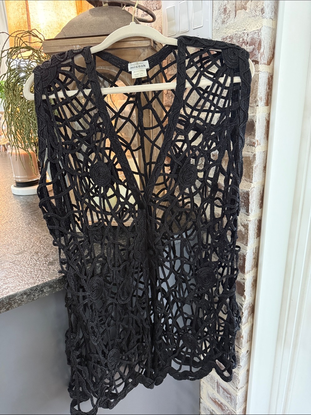 EXCLUSIVELY MISOOK black shimmer 2- button vest